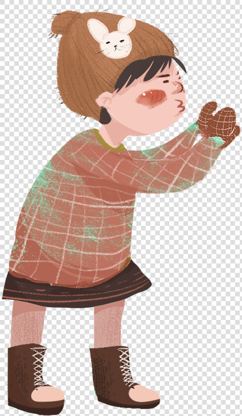 Retro Hand Drawn Girl Character Png And Psd   Cartoon  Transparent PngTransparent PNG