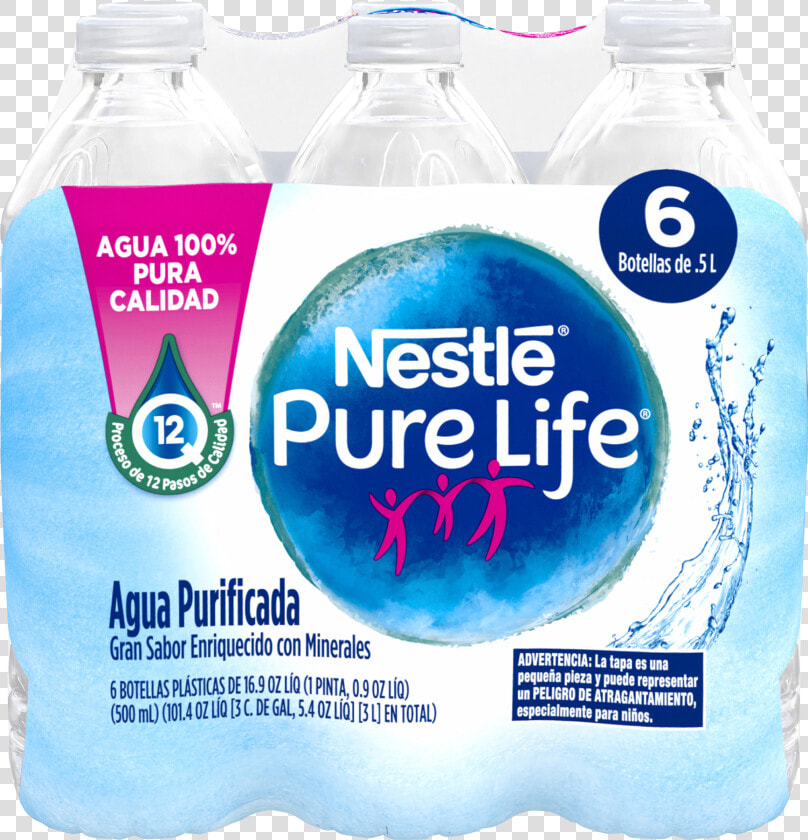 Nestle Pure Life Purified Water 6 16   Plastic Bottle  HD Png DownloadTransparent PNG