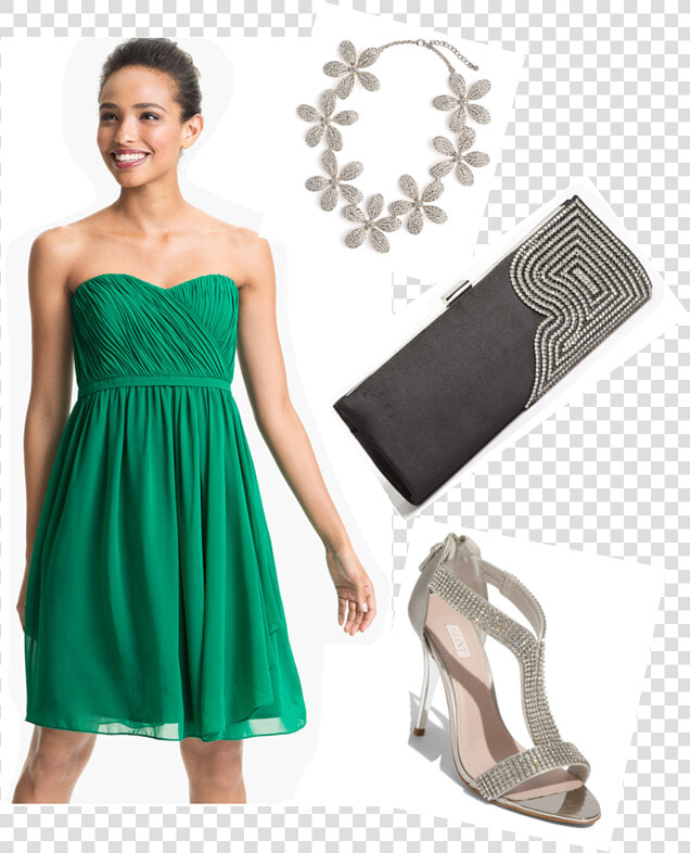 Short Green Strapless Dress  HD Png DownloadTransparent PNG