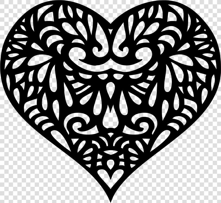 Decorative Ornamental Heart Silhouette   Hearts Silhouette Clip Art  HD Png DownloadTransparent PNG