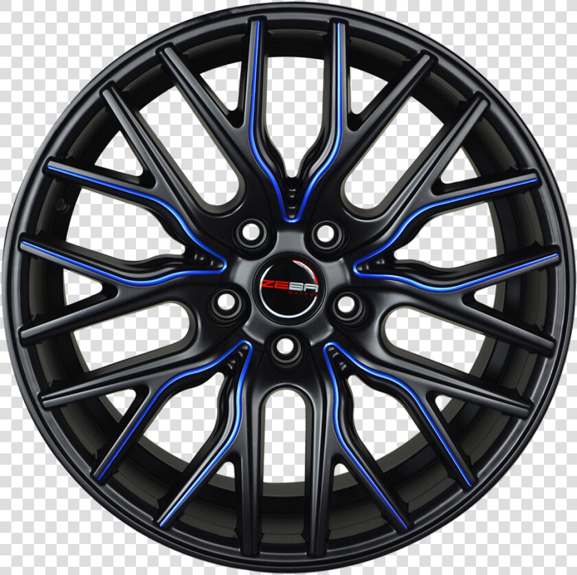 18 Inch Matte Black With Blue Mill Rims Flare Title   15 Inches Alloy Wheels  HD Png DownloadTransparent PNG