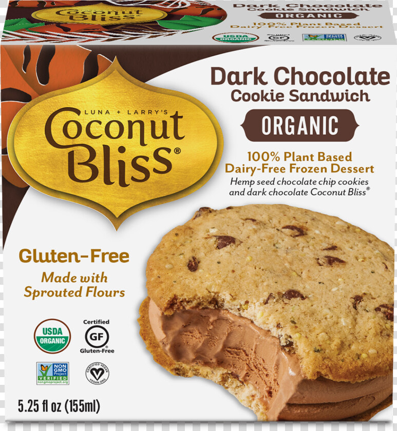 Coconut Bliss Vegan Ice Cream   Coconut Bliss Ice Cream Sandwich  HD Png DownloadTransparent PNG