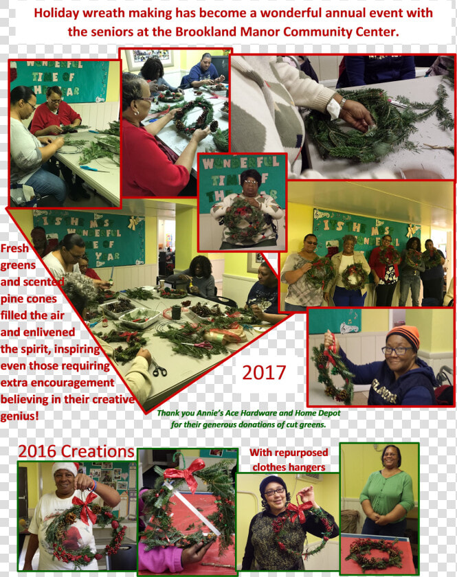 Holiday Wreath Making At Brookland Manor   Collage  HD Png DownloadTransparent PNG