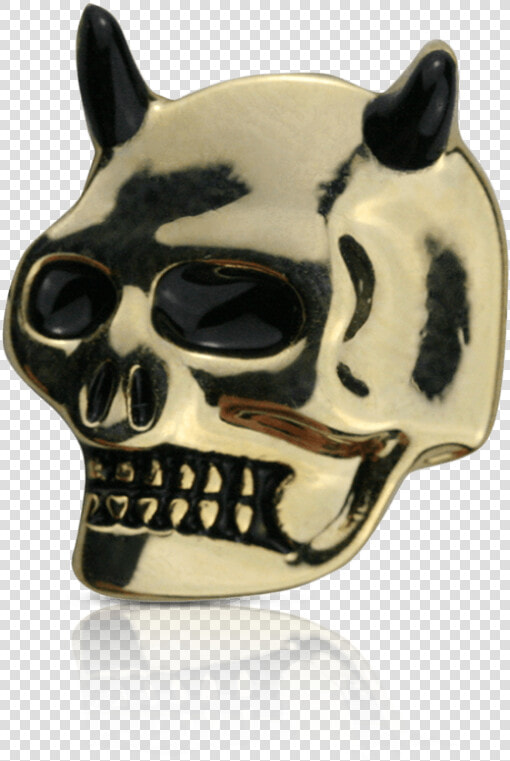 Gold Skull With Horns   Skull  HD Png DownloadTransparent PNG