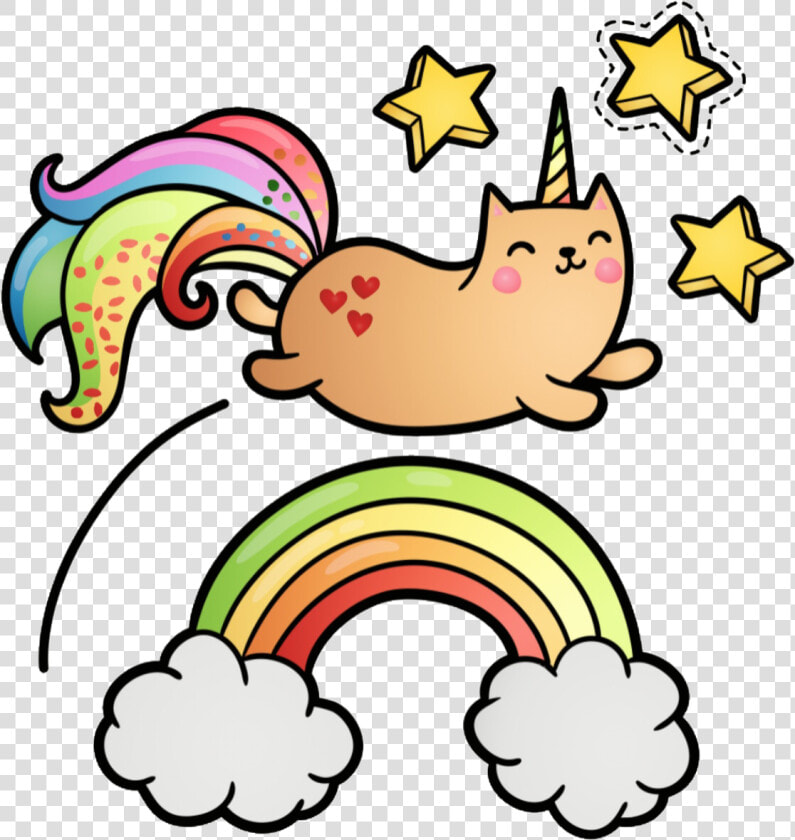 Unicat Caticorn Cat Rainbow Clipart   Png Download   Rainbow With Cat Clipart  Transparent PngTransparent PNG