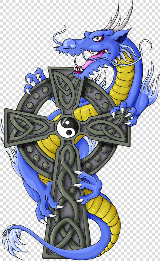 Tattoo Celts Art Arm Dragon Hq Image Free Png Clipart   Dragon And Templar Cross Tattoo  Transparent PngTransparent PNG