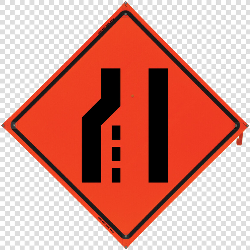 Road Closed Vinyl Nf Orange Co   Left Lane End Sign  HD Png DownloadTransparent PNG