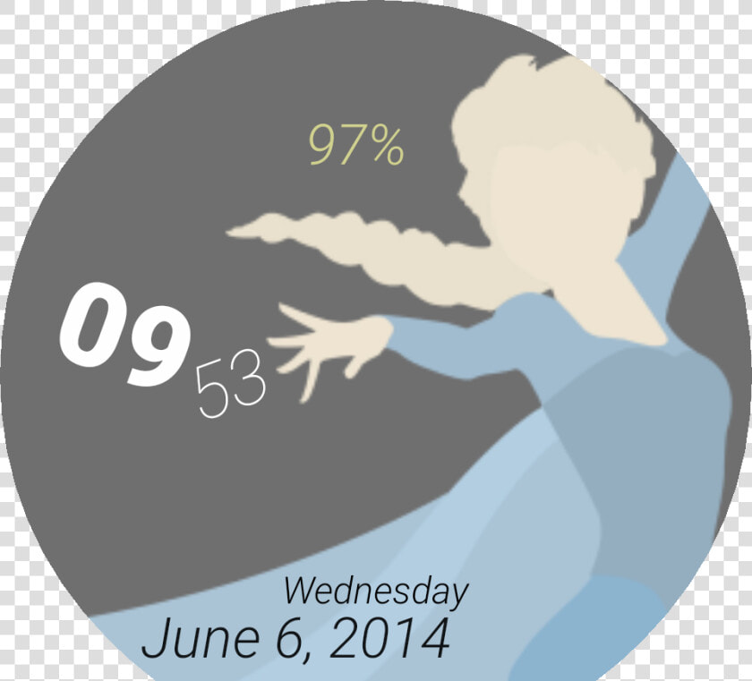 Minimalist Elsa Watch Face Preview   Png Download   Elsa Silhouette Let It Go  Transparent PngTransparent PNG