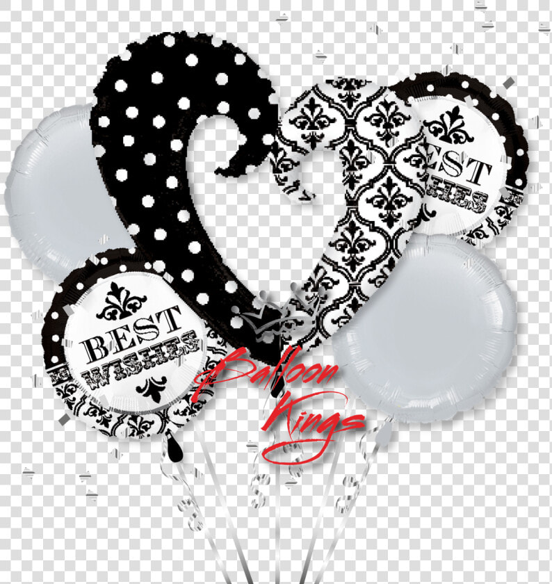 Best Wishes Open Heart Bouquet   Coeur Noir Blanc  HD Png DownloadTransparent PNG