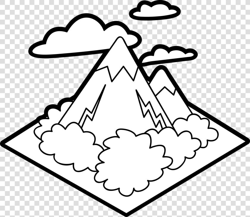 28 Collection Of Mountains Drawing For Kids   White Drawing Mountain Clipart Black And White  HD Png DownloadTransparent PNG