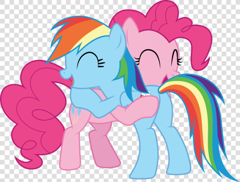 Pony Clipart Pinkie Pie   Pinkie Pie Hug Rainbow Dash  HD Png DownloadTransparent PNG