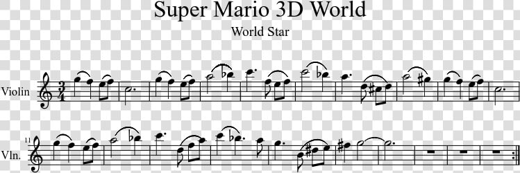 Super Mario Star Music Download   Mario 3d World Partitura  HD Png DownloadTransparent PNG