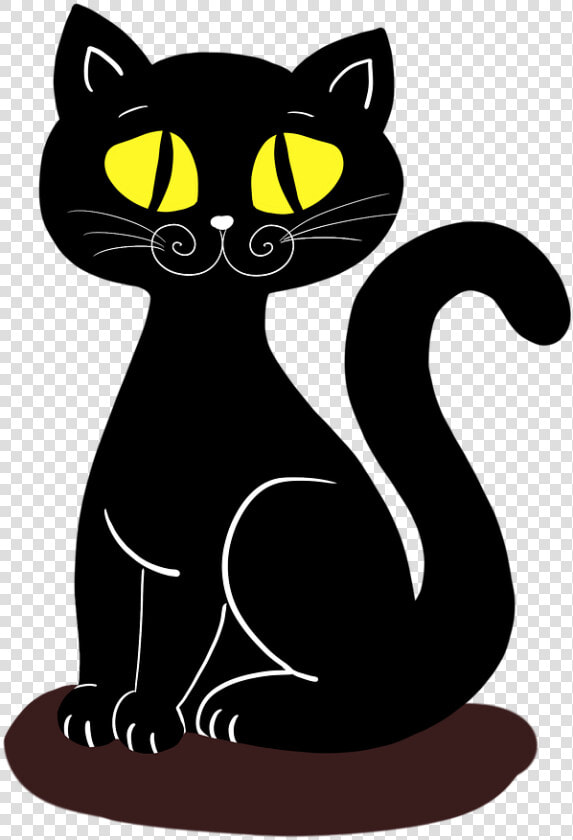 Black Cat  Cat  Cute  Drawing   Dibujos De Gatos Negro  HD Png DownloadTransparent PNG