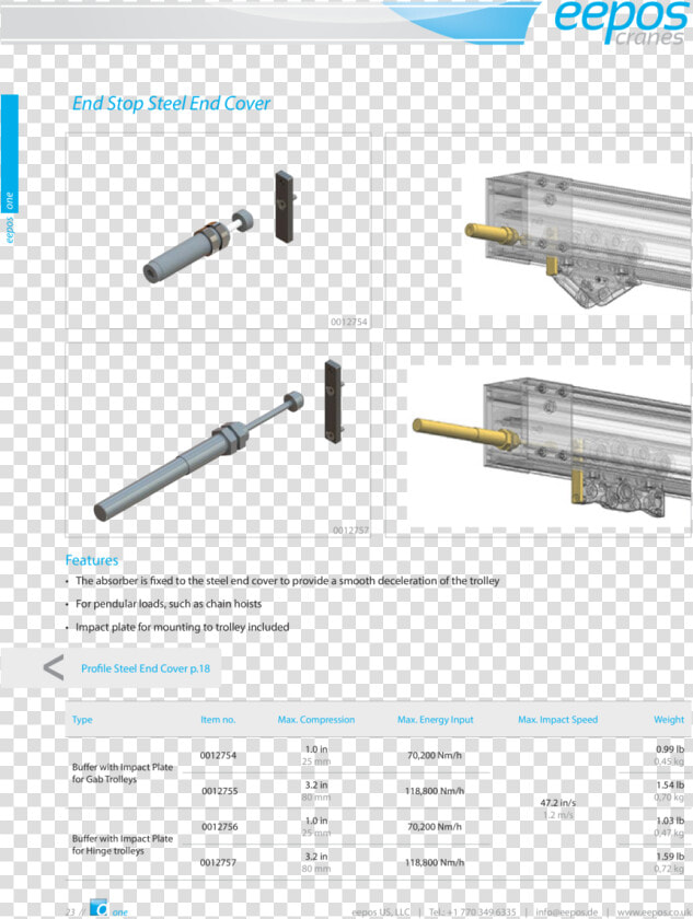 Eepos One End Stop Steel End Cover 0012754 0012757   Firearm  HD Png DownloadTransparent PNG