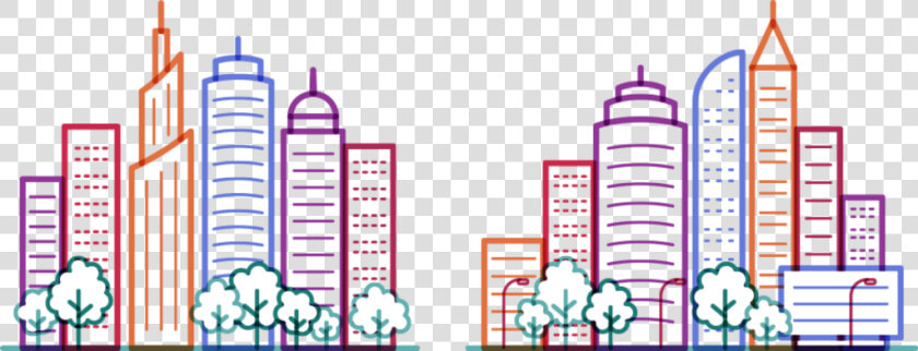  ftestickers  cartoon  city  citylife  cute  colorful   Building Comics Background  HD Png DownloadTransparent PNG