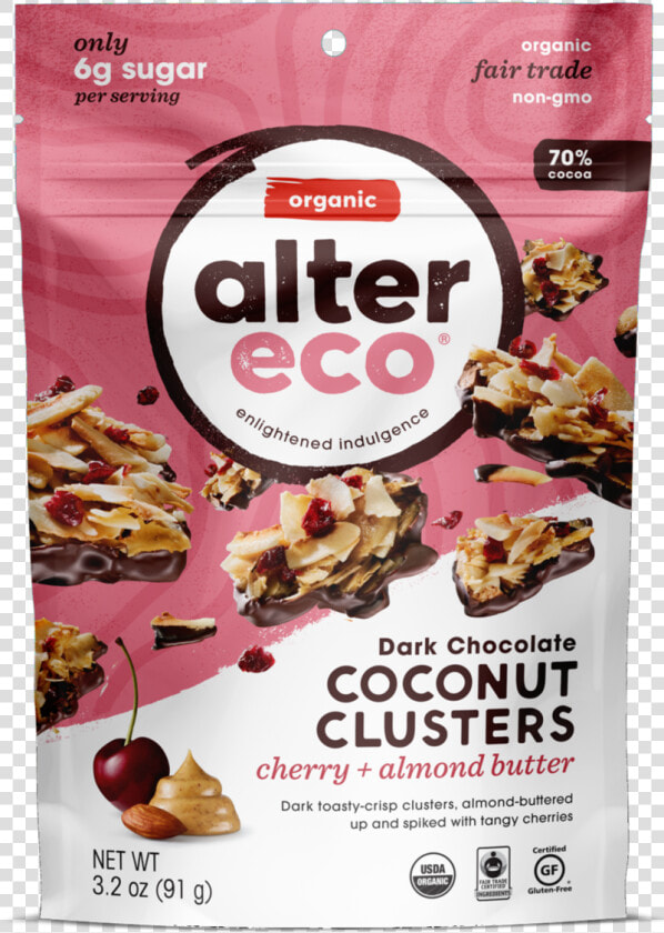 Alter Eco Dark Chocolate Coconut Clusters  HD Png DownloadTransparent PNG