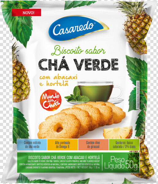 Biscoitos Sabor Chá Verde Com Abacaxi E Hortelã 50g   Casaredo Biscoito Cha Verde  HD Png DownloadTransparent PNG