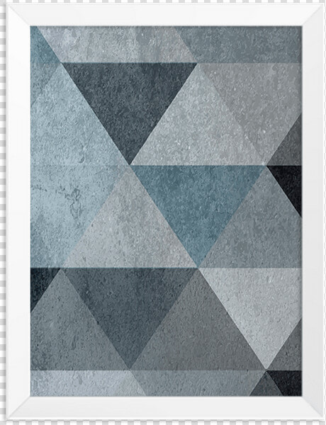 Quadro Triangulo Tons De Azul Moldura Branca Lisa 30x20cm sv   Triangle  HD Png DownloadTransparent PNG