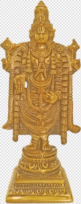 Beautiful Golden Lord Venkateswara Brass Statue With   Tirupati Balaji Brass Idol  HD Png DownloadTransparent PNG