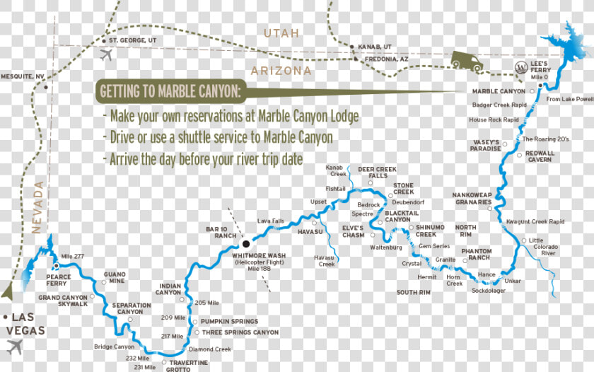 Map Of Driving To Marble Canyon   Grand Canyon Mile 232  HD Png DownloadTransparent PNG