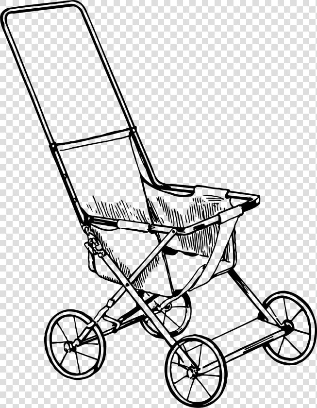 Stroller   Black And White Stroller Clip Art  HD Png DownloadTransparent PNG