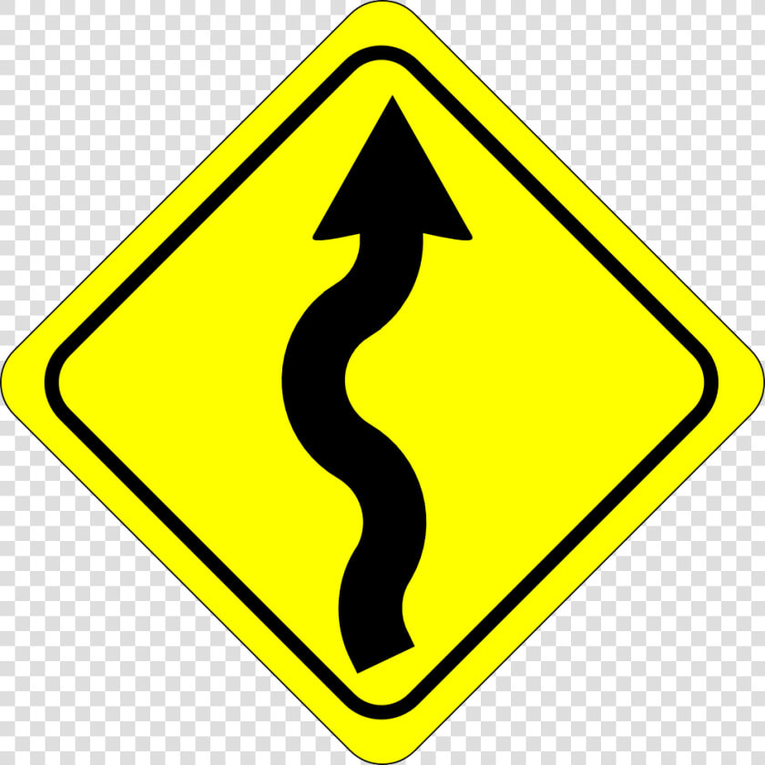 Signo De Carretera Con Curvas   Curvy Road Ahead Sign  HD Png DownloadTransparent PNG