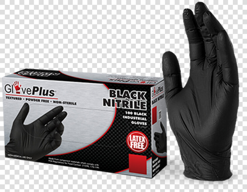 Black Nitrile Gloves   Glove Plus Nitrile Gloves  HD Png DownloadTransparent PNG