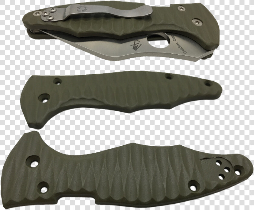 Allen Putman Od Green Grooved G10 Yojimbo 2 Blade Scales   Yojimbo 2 Scales  HD Png DownloadTransparent PNG