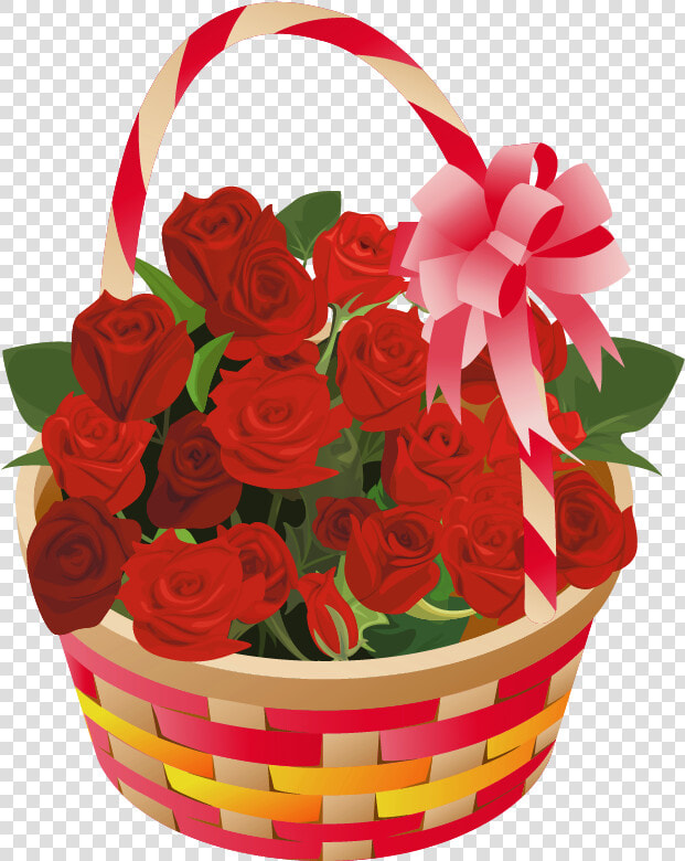 Roses Basket Png Clipart   Valentines Day Basket Png  Transparent PngTransparent PNG