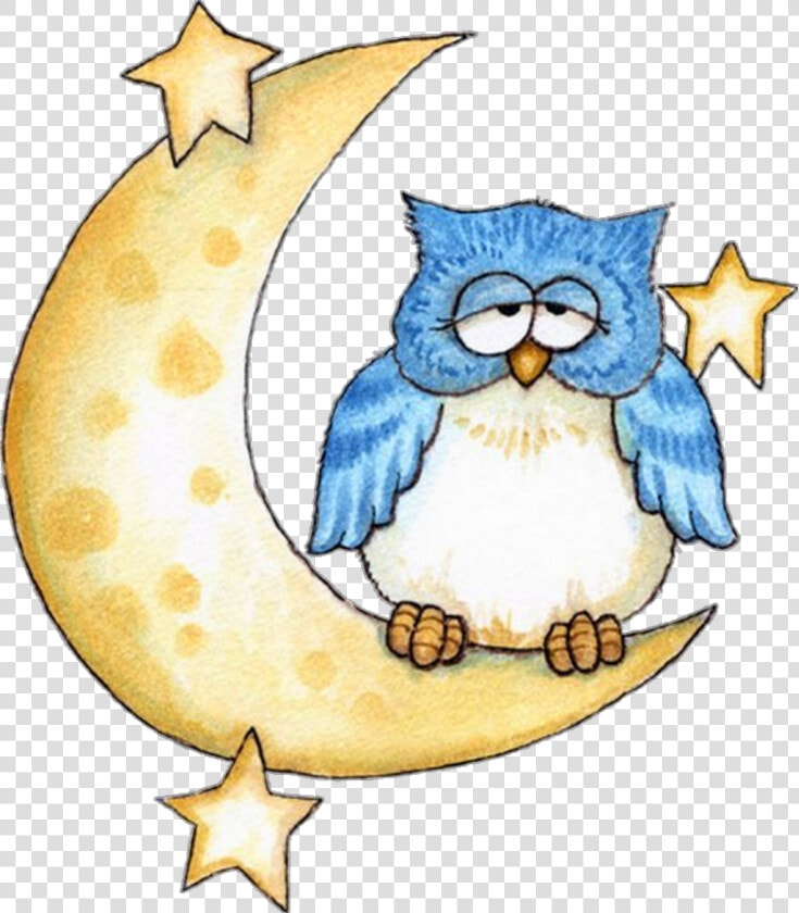  ftestickers  clipart  cartoon  moon  stars  owl  cute   Donde Duerme El Buho  HD Png DownloadTransparent PNG