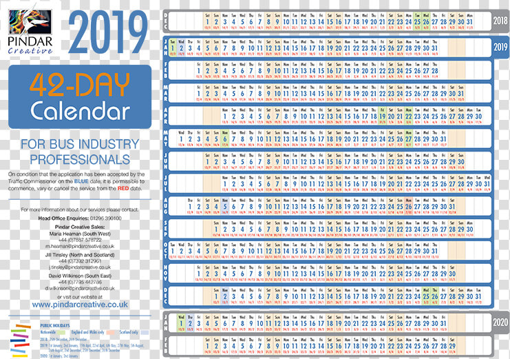 Download The 2019 42 day Calendar   70 Day Calendar  HD Png DownloadTransparent PNG