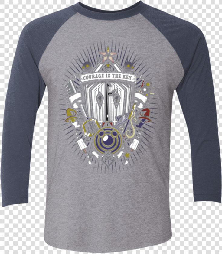 Kingdom  amp  Hearts Crest Men S Triblend 3 4 Sleeve   Long sleeved T shirt  HD Png DownloadTransparent PNG