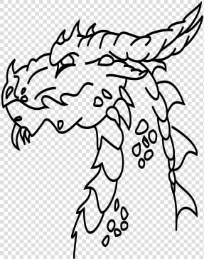 Dragons Head   Black And White Clipart Dragon Tail  HD Png DownloadTransparent PNG