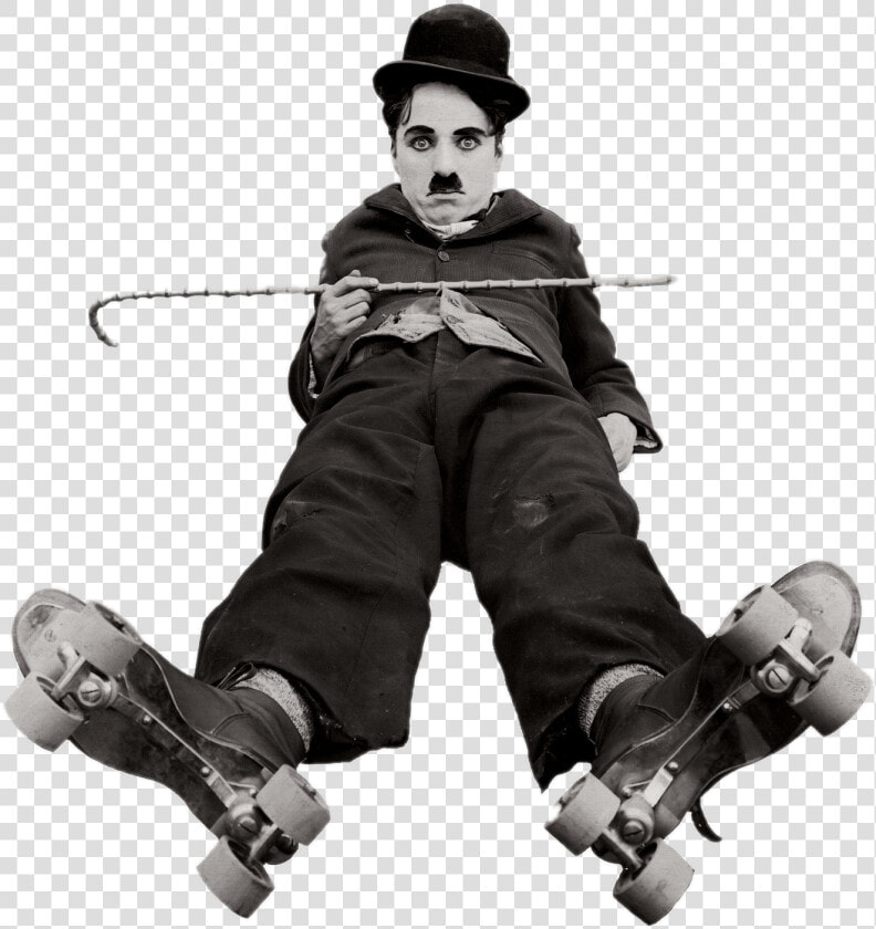 Charlie Chaplin On Roller Skates   Charlie Chaplin  HD Png DownloadTransparent PNG