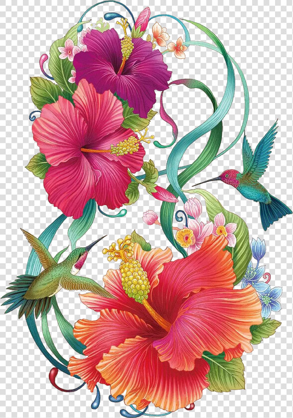 Clip Art Common Color Painting Hand   Hibiscus Flower Color Painting  HD Png DownloadTransparent PNG