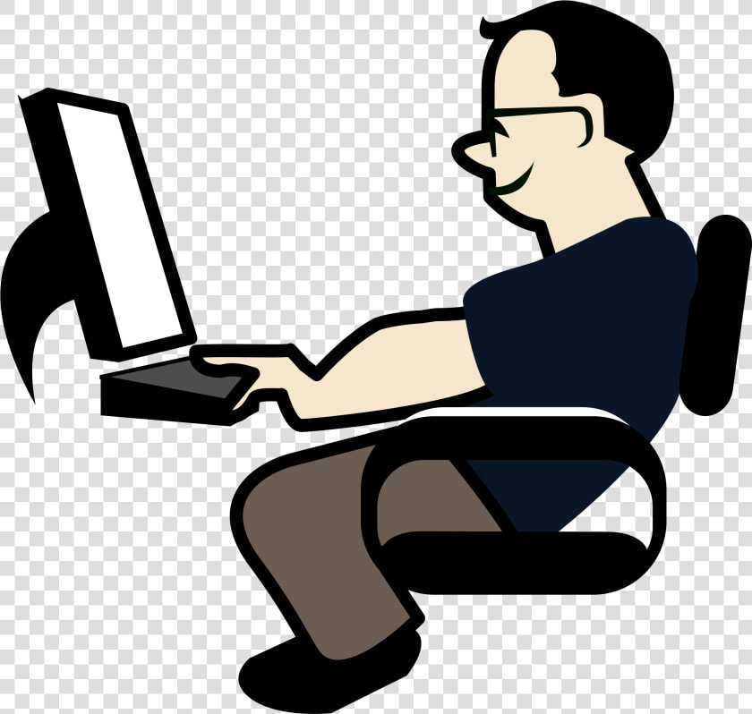 Transparent Person On Computer Png   Person On Computer Clipart  Png DownloadTransparent PNG