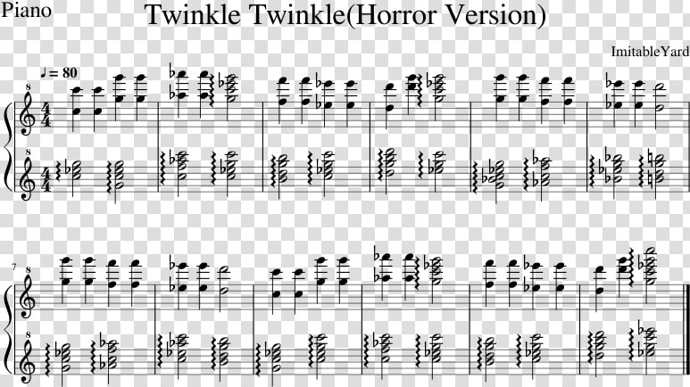 Twinkle Twinkle Little Star In Horror Version Notes  HD Png DownloadTransparent PNG