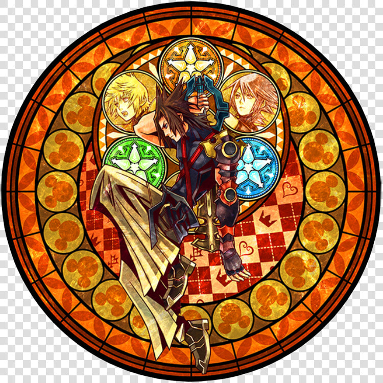 Transparent Stained Glass Window Png   Kingdom Hearts Memorial Stained Glass Clock  Png DownloadTransparent PNG