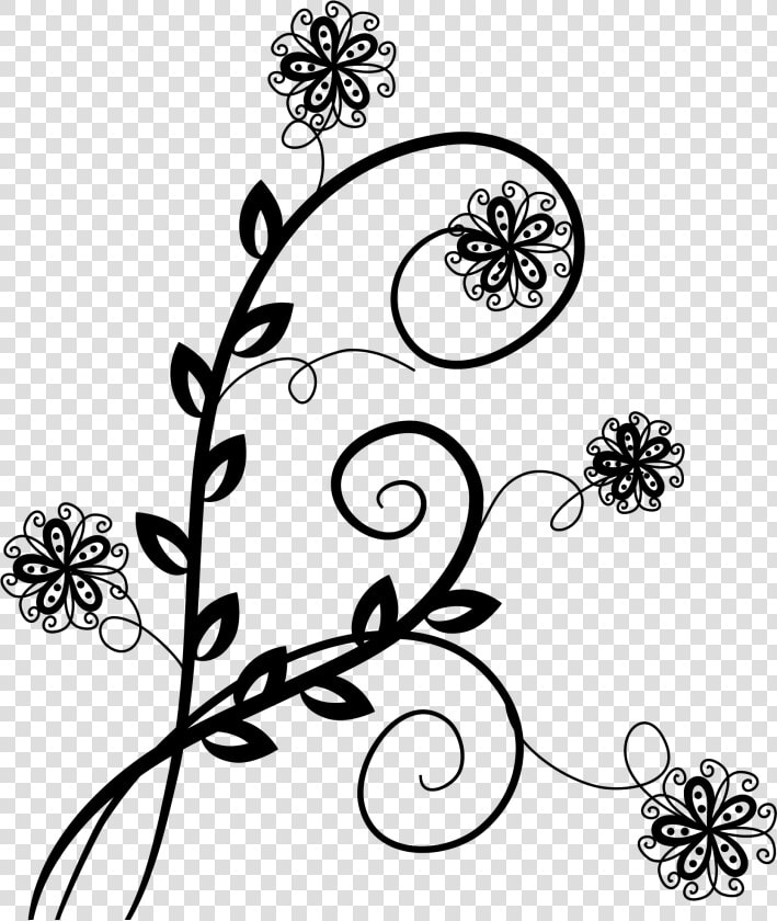 Flower Swirl Design Cute Designing Download   Transparent Black Flower Design  HD Png DownloadTransparent PNG