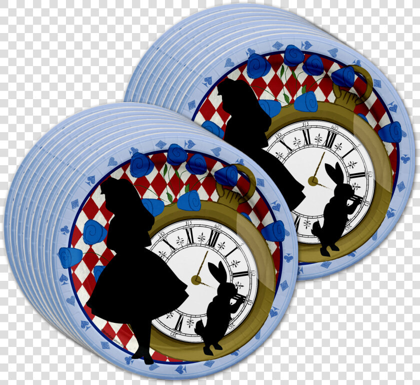 Alice In Wonderland Birthday Party Tableware Kit For   Wall Clock  HD Png DownloadTransparent PNG