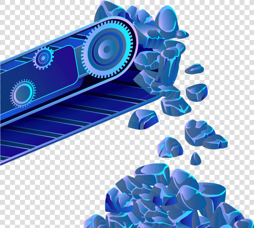 Blue Animated Conveyor Belt And Raw Materials Falling   Circle  HD Png DownloadTransparent PNG