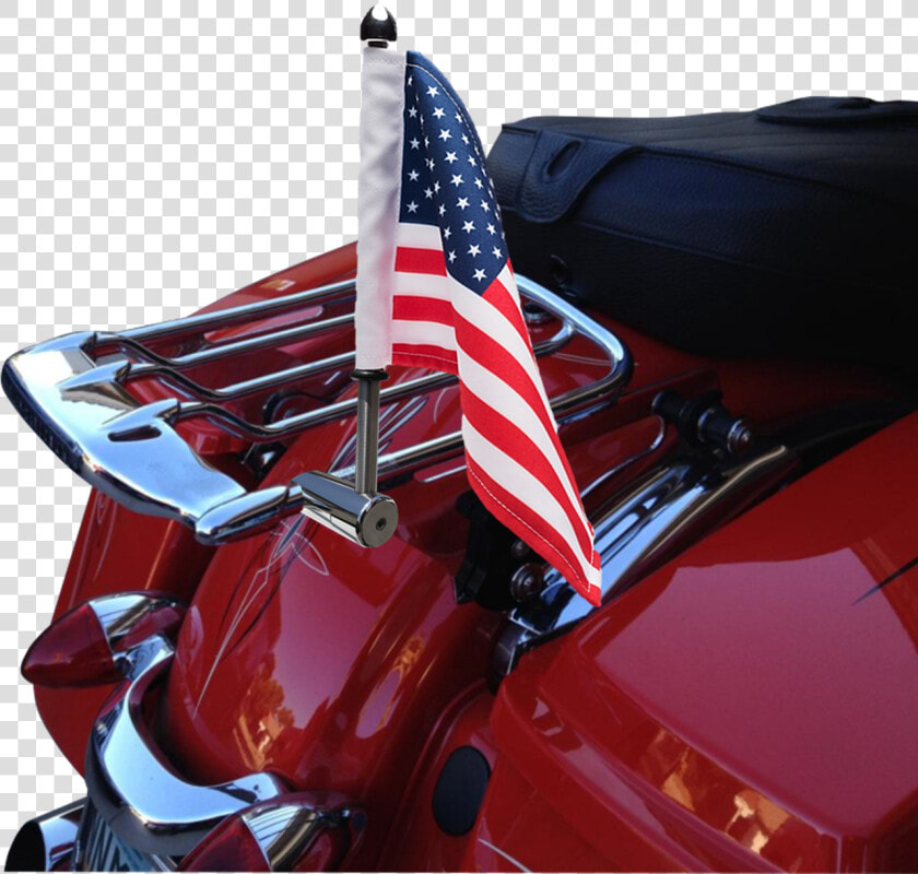 Automotive 1 Flagpole And 2 Usa Flag Motorcycle Flagpole   Flag Of The United States  HD Png DownloadTransparent PNG