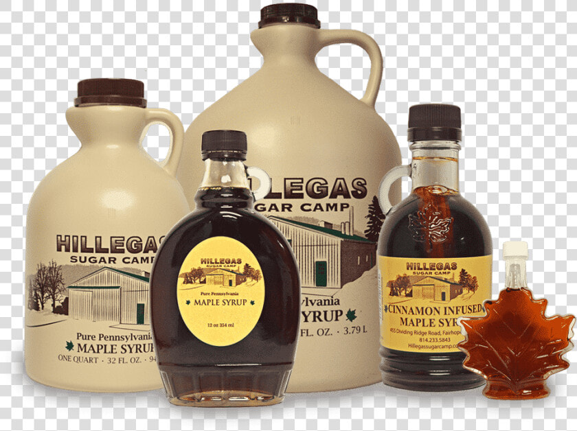 Hillegas Sugar Camp Pure Maple Syrup   Glass Bottle  HD Png DownloadTransparent PNG