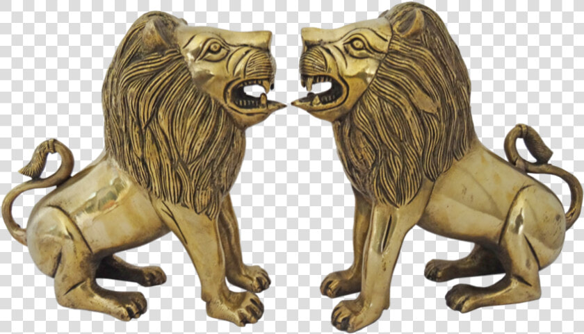 Brass Roaring Lion Statue  9 X 9 Inch  Vgo Cart 9x9inch handmade   Figurine  HD Png DownloadTransparent PNG