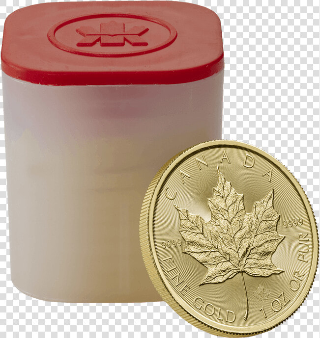 Canadian Maple Leaf 2017 1 Oz Gold Ten Coin Tube   Maple Leaf Gold Box  HD Png DownloadTransparent PNG