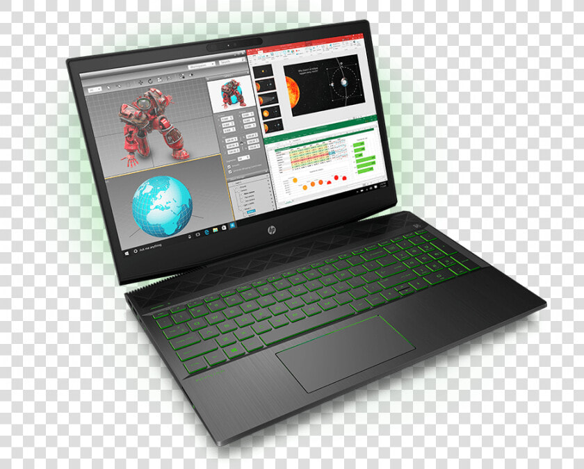 Pavilion Laptop With Projects On Screen   Hp Pavilion Power 15  HD Png DownloadTransparent PNG