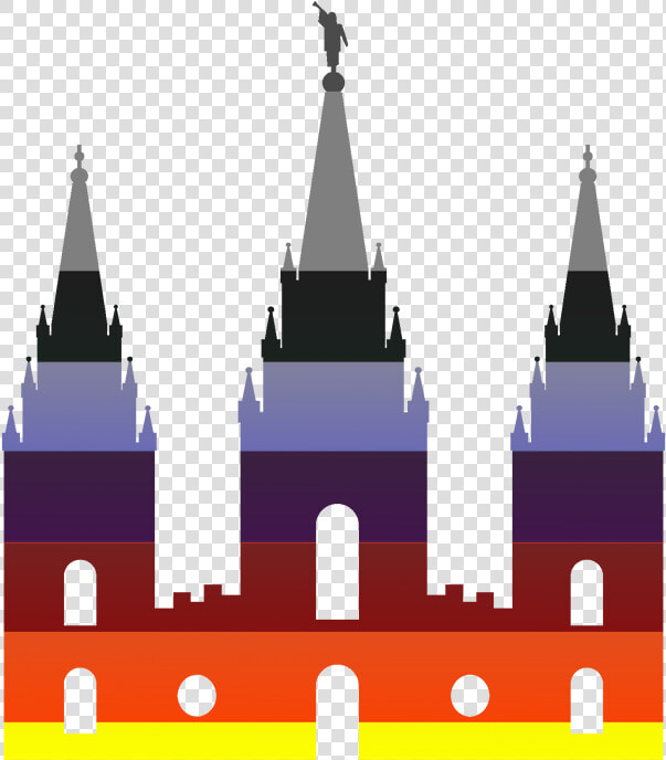 Salt Lake City Temple  Dressed In Rainbow Pride Colors   Salt Lake Temple Silhouette  HD Png DownloadTransparent PNG