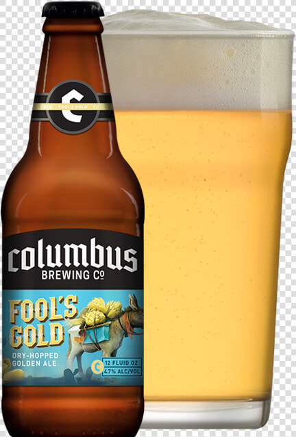 Cbc Fool S Gold Bottle And Glass   Go Kart Ghost Beer  HD Png DownloadTransparent PNG