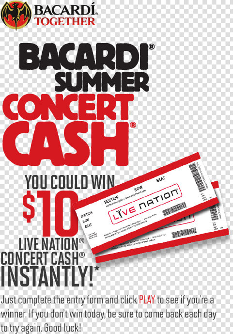 Bacardi Summer Concert Cash Instant Win Game   Bacardi Together  HD Png DownloadTransparent PNG