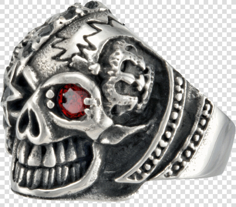 Pirate Skull Eye Patch Biker Ring Stainless Steel 316l   Skull  HD Png DownloadTransparent PNG